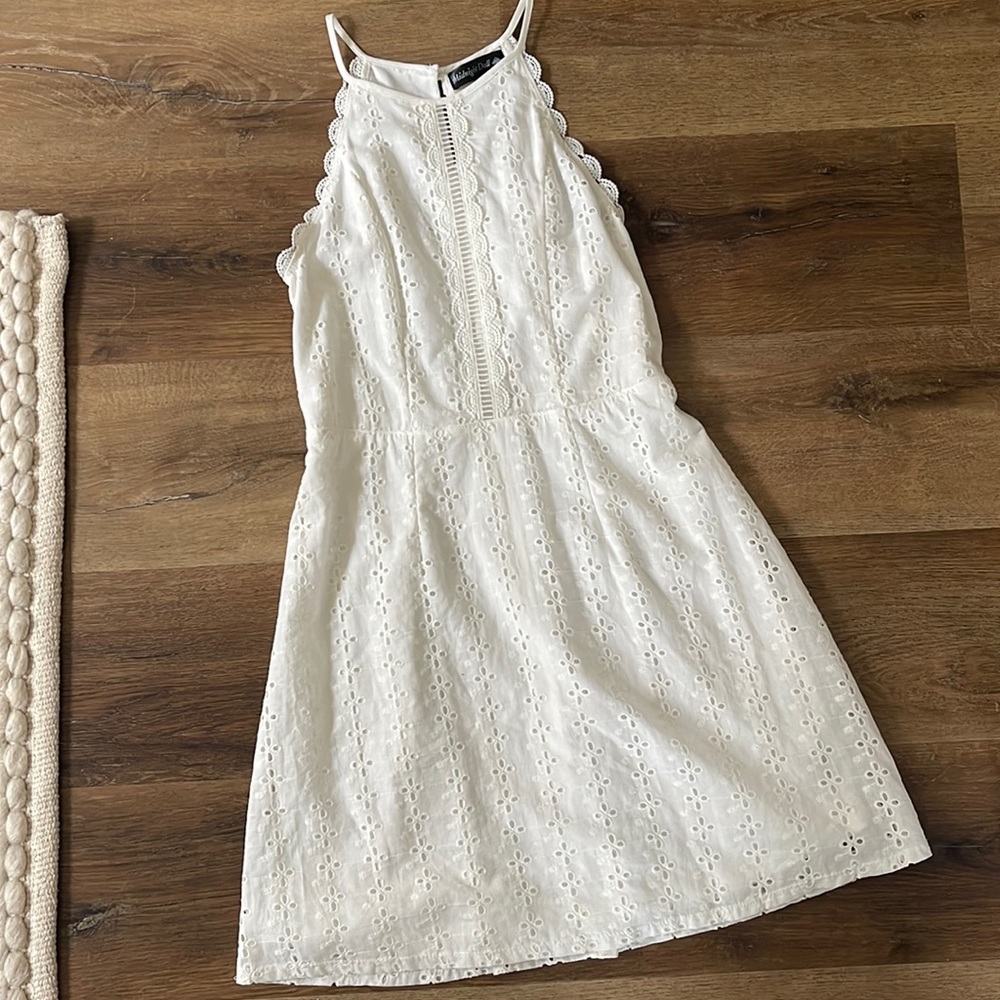 ~Midnight Doll  Ivory  Eyelet  Summer Dress Size Small